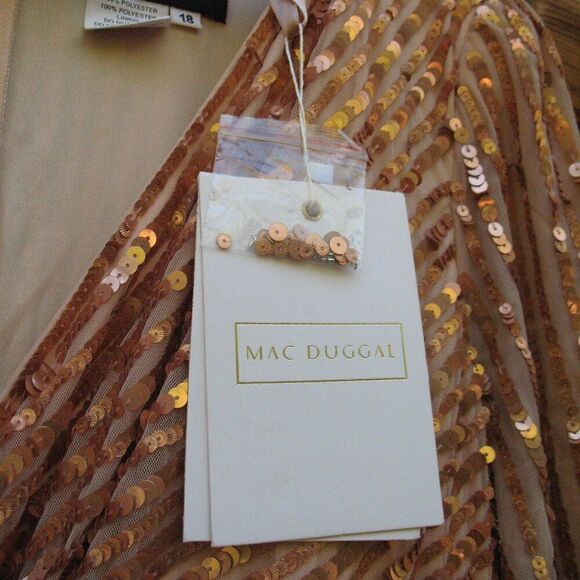 Mac Duggal 5509 SEQUINED WRAP OVER 3/4 SLEEVE GOWN - Picture 15 of 16